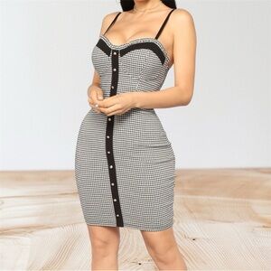 Black and White Houndstooth Dress